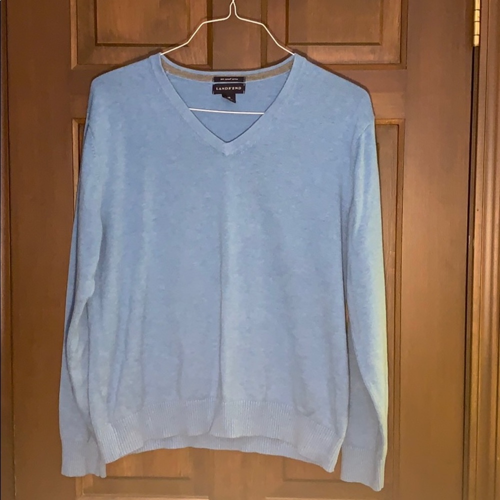 Blue Lands’ End cotton sweater